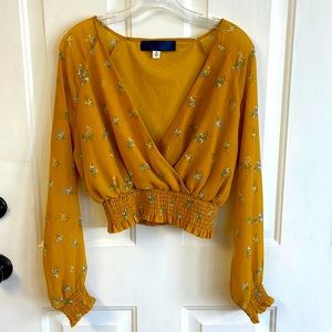 Yellow printed Womens top size M